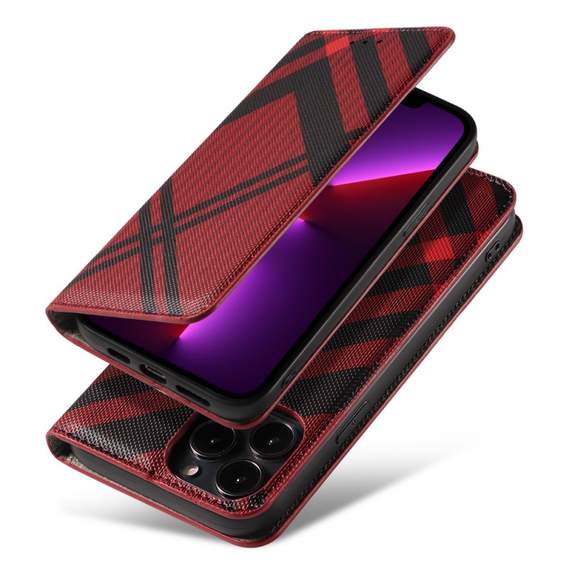 Plaid Flip Cover Leather Phone Case